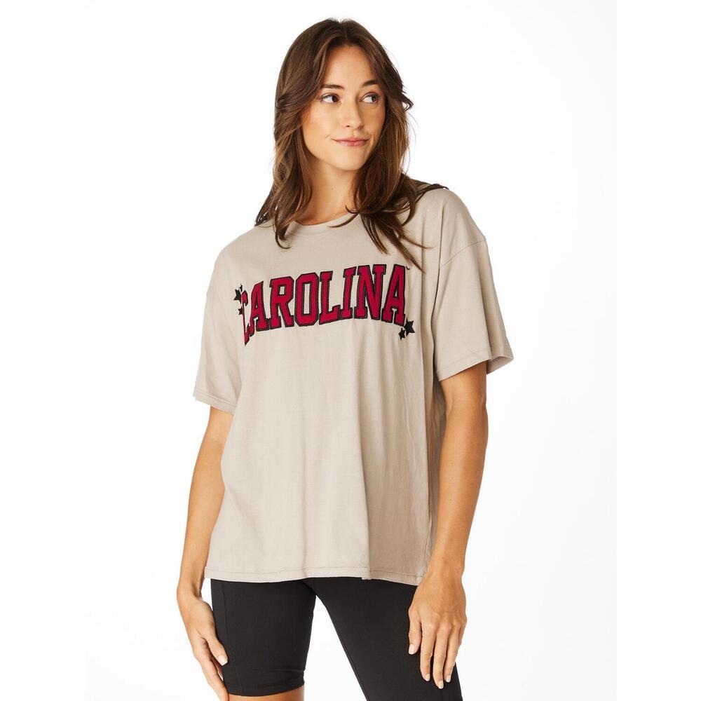 NEW STEWART SIMMONS carolina varsity grand short sleeve tee in gray